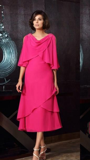 tiered chiffon mother of the bride dresses