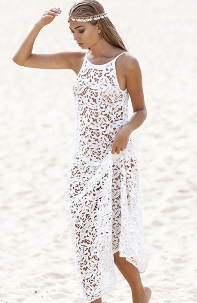 white over bikini dress