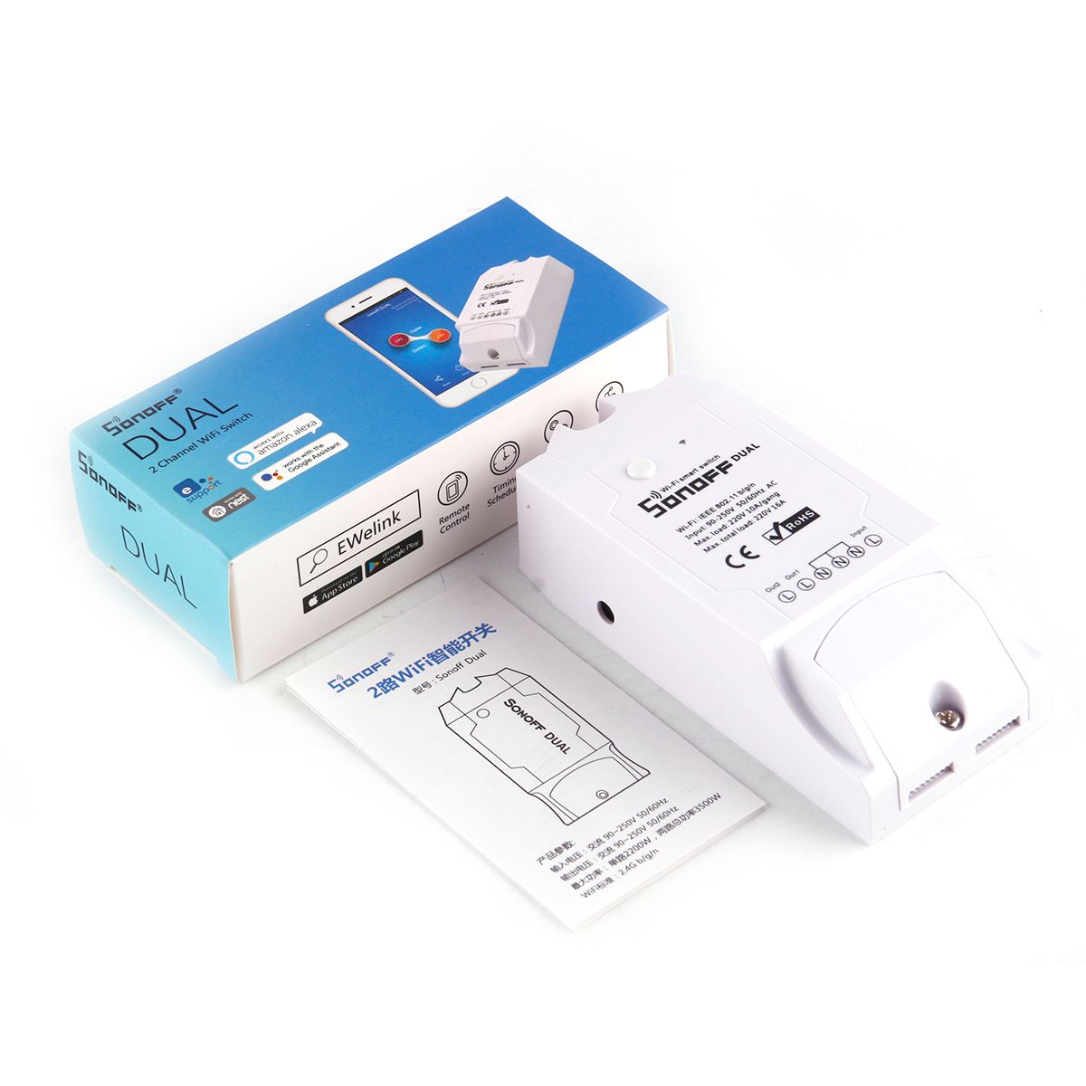 Sonoff Dual 2CH Wifi Smart Switch Home Remote Control Wireless Switch