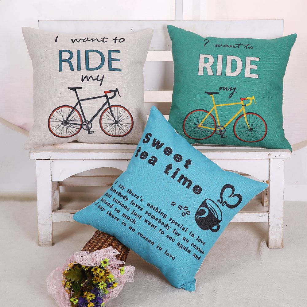 6 Styles Car Bike Travel Sofa Custom Cushion Covers Bicycle Throw