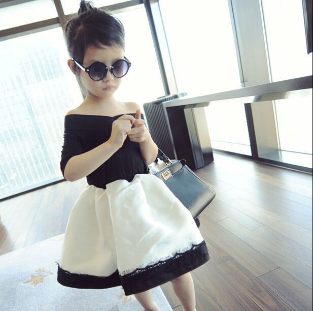 black and white toddler dress