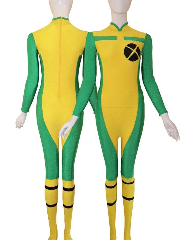 New Style X Men Rogue Spandex Superhero Costume Cosplay Halloween Lycra