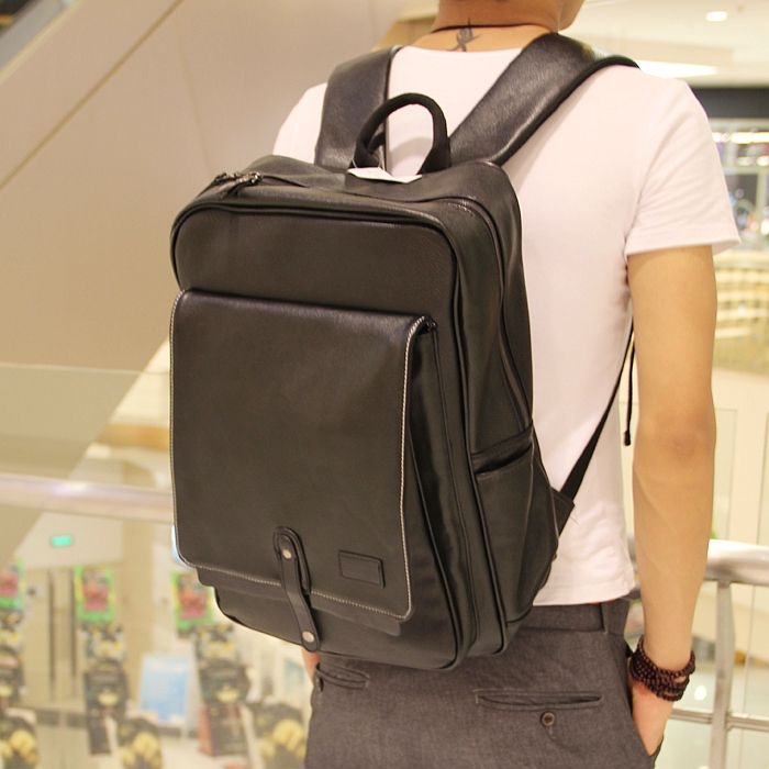 New Genuine Leather Men'S Briefcase Backpack Laptop Bag Travel Bag Black Crossbody Bags Satchel