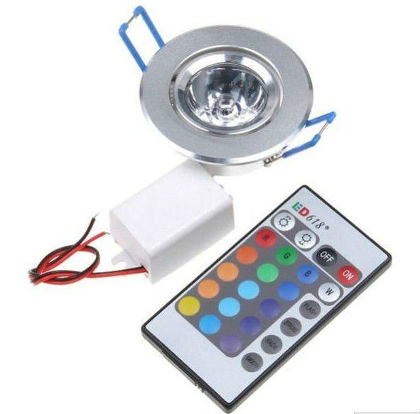 Compre es Cambiantes 3W Empotrado RGB LED De Techo Downlight Spot