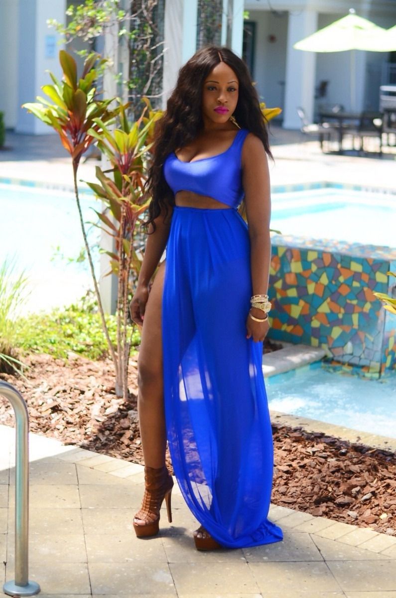 fitted top maxi dress