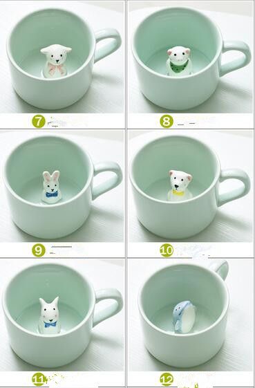 Acheter Chaud Créatif Petite Tasse De Lait En Céramique Animaux Dessin Animé Mignon Trois Dimensions Tasse De Café Tasse Tasse De Céladon Résistant à