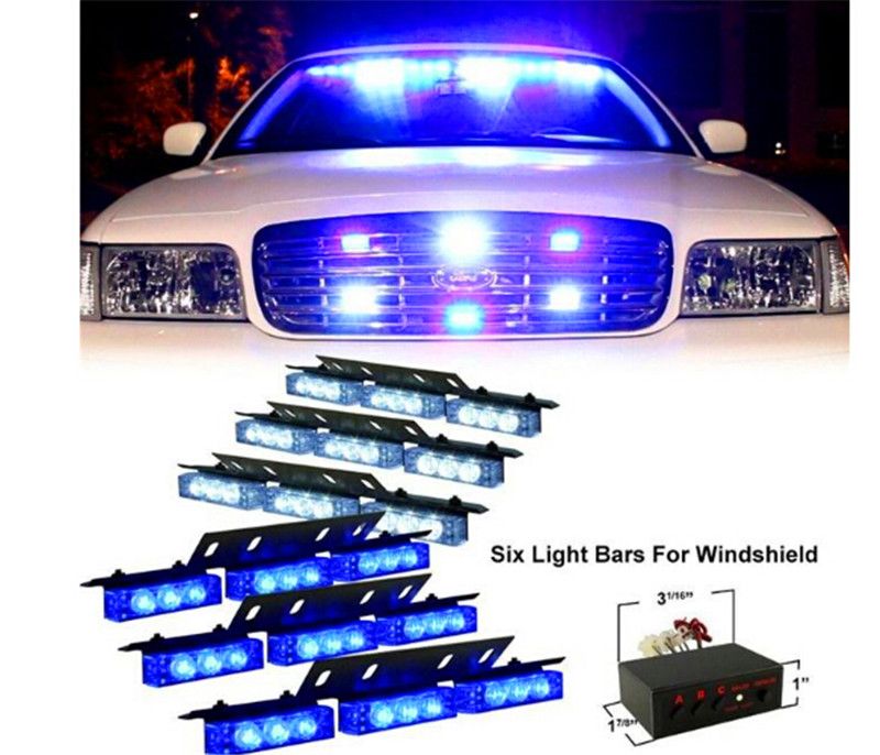 4 X 3 LED Flash Light + Control Box Car LED Warning Light Strobe Light
