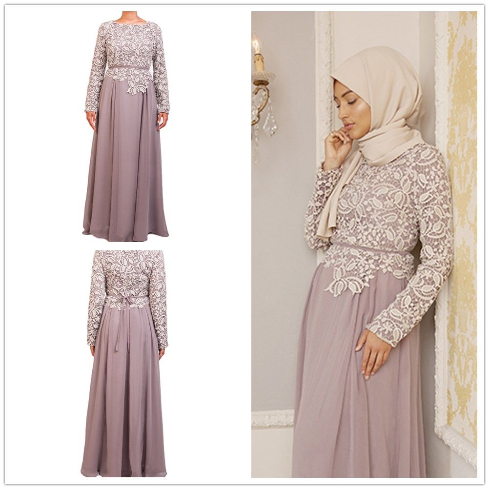 dusty islamic evening gowns 2015 arabic abayas a line vintage lace