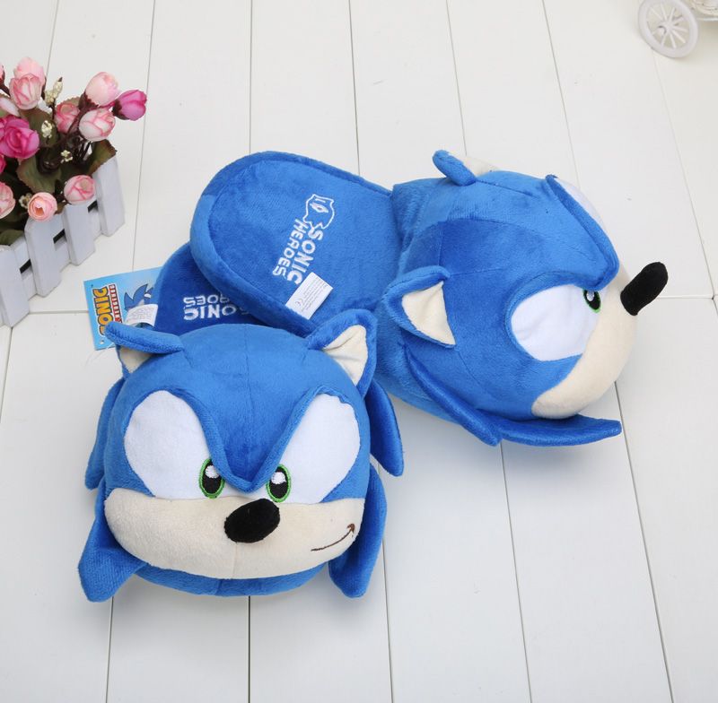 sonic the hedgehog red running shoes plush cosplay slippers