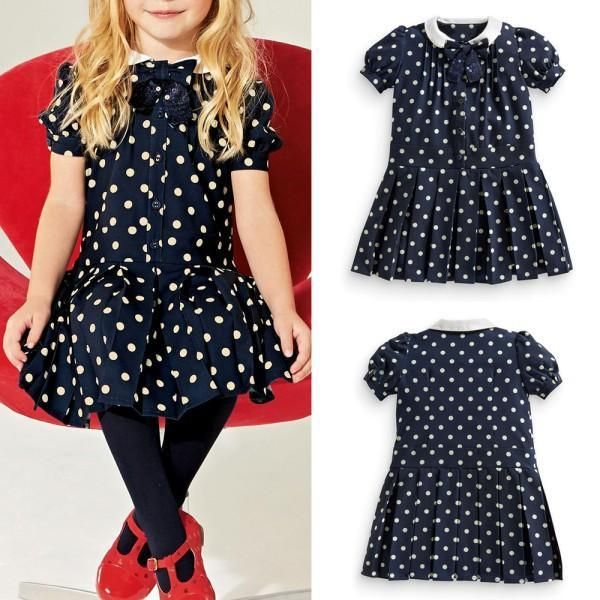 2017 Factory Price! New Little Girls Dress Child Kid Clothing Polka Dot ...