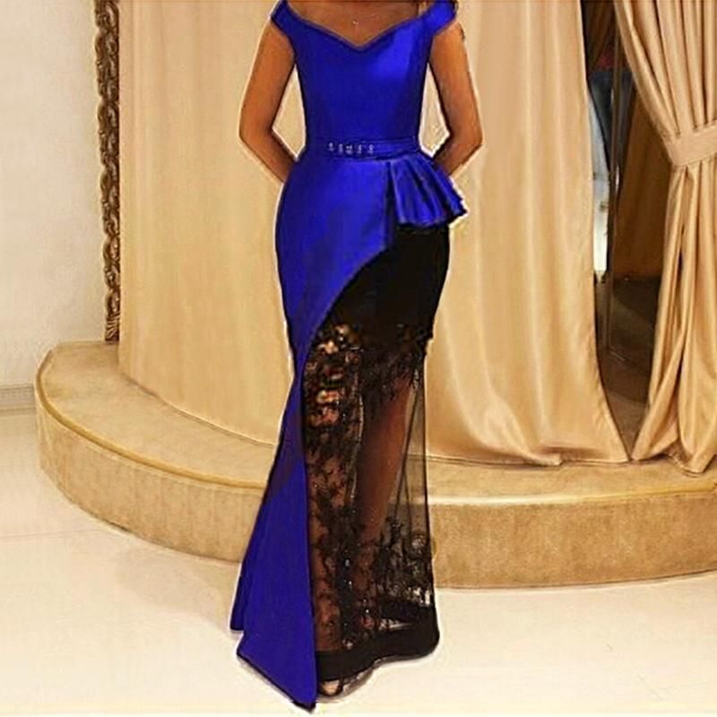 Plus Size 2019 Sexy Mermaid Evening Dresses With V Neck