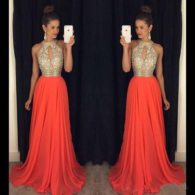 cheap orange prom dresses