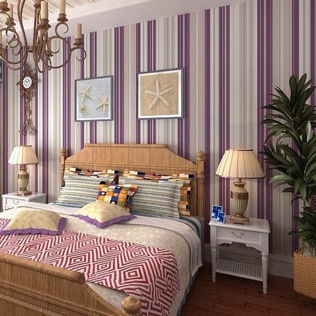 Großhandel Mädchen Schlafzimmer Tapete Moderne Lila Streifen Tapete ... Großhandel Mädchen Schlafzimmer Tapete Moderne Lila Streifen Tapete ...
