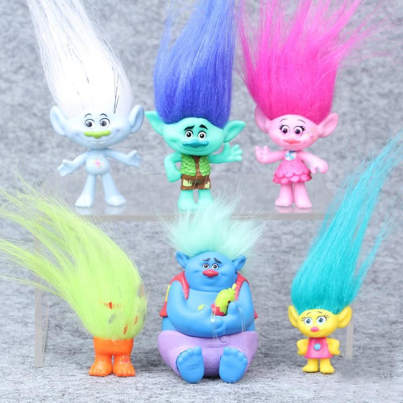 2017 Trolls Movie 6pcsset 8cm Dreamworks Figure Collectible Dolls Poppy Branch Biggie Pvc Trolls Action Figures Doll Toy Trolls - 7 8cm classic original roblox games characters juguetes pvc action figure toy doll christmas gift