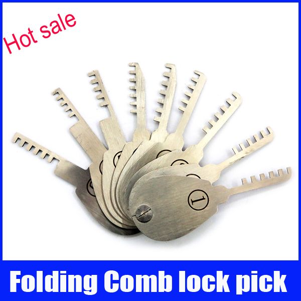Auto Foldable Scissors Deft Car Lock Opener Double Sided Folding Comb