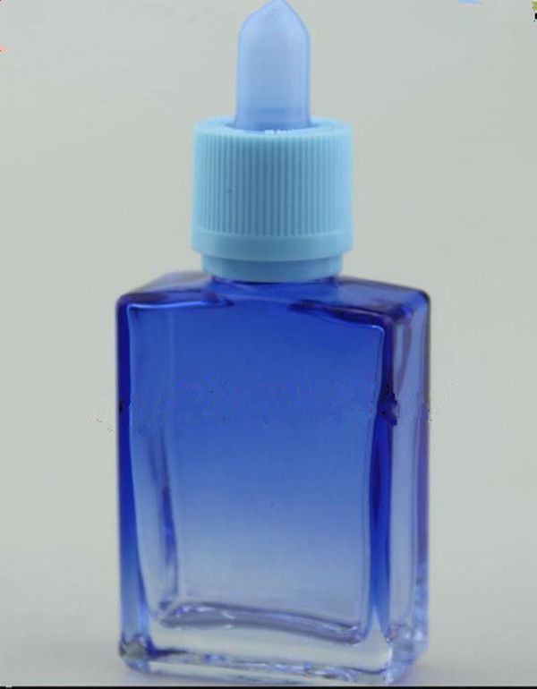 Weiße bereifte / glänzende 15ml 30ml eliquid Glas-Tropfflaschen für E-Saft quadratische Glasflaschen rechteckig grün lila blau