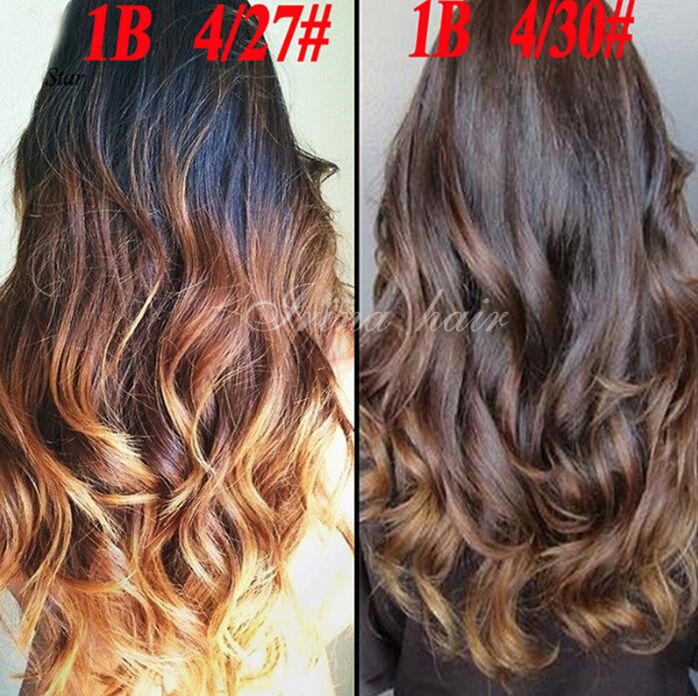 7a Malaysian Virgin Hair Body Ombre Hair Extensions 1b427 3 Tone