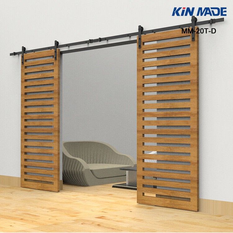 Kin Made Heavy Duty Rustic Black Double Sliding Barn Door Kin Made Heavy Duty Rustic Black Double Sliding Barn Door Track Hardware Kit Bi Parting