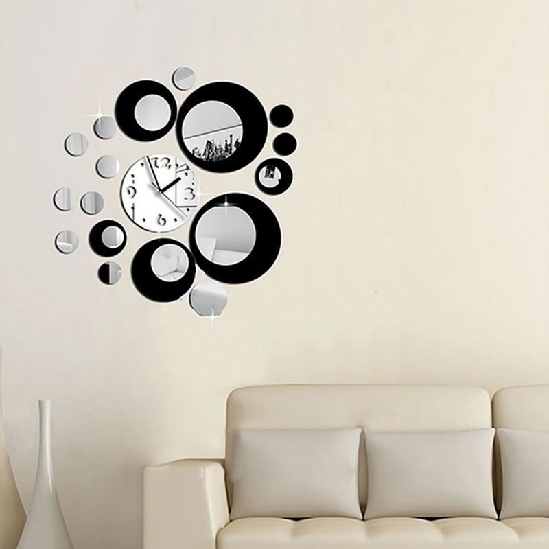 Clock Wall Art hot fashion creative home furnishing background diy round mirror Clock Wall Art hot fashion creative home furnishing background diy round mirror
