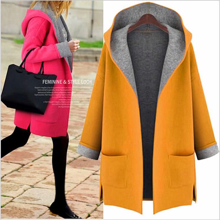 2020 Wholesale Hot Sale Winter Coat Women Loose Woolen Thicken Coat Easy Matching Jacket With