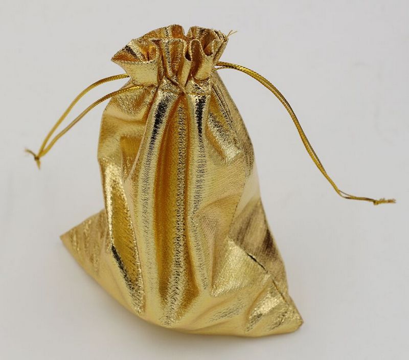 Hot sell ! Gold Foil Organza Wedding Favor Gift Bag Pouch Jewelry Package 11x16cm / 13x18cm 364