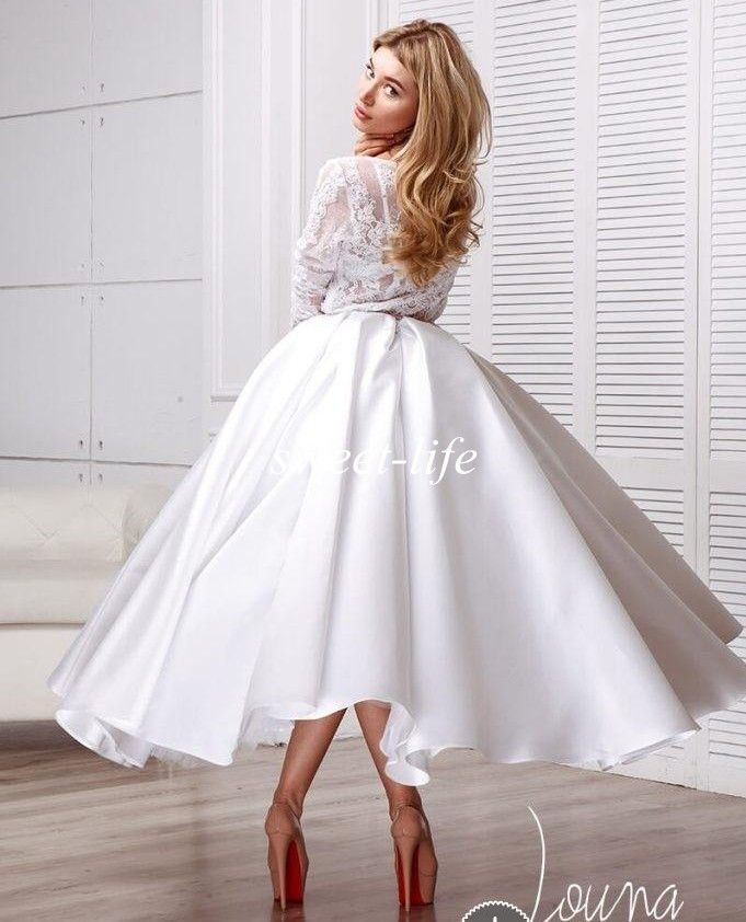 modest tea length wedding dresses