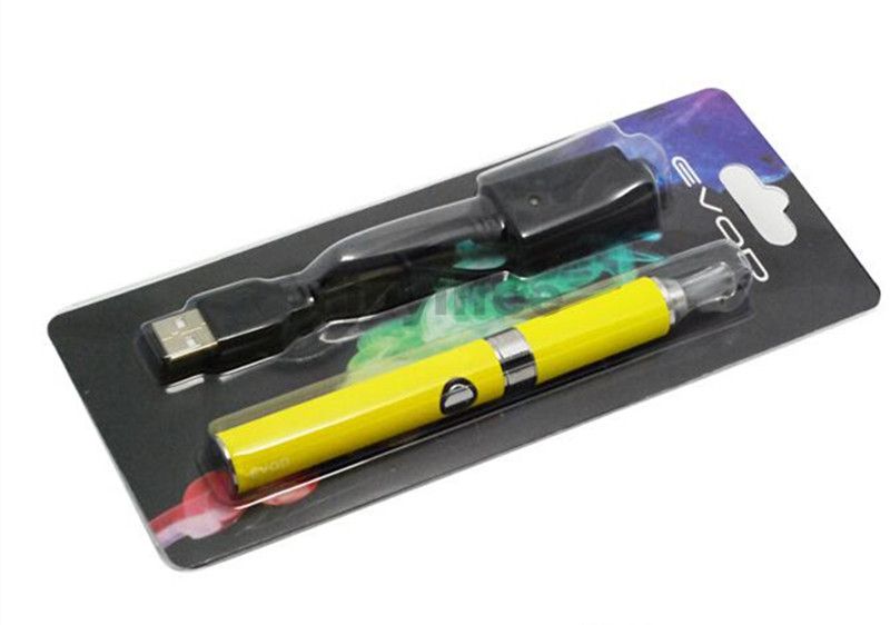 EVOD MT3 Blister Kit E Cigarro Starter Kit MT3 evod Atomizador EVOD Baterias 650mAh / 900mAh / 1100mAh com pacote de bolha usb carregador