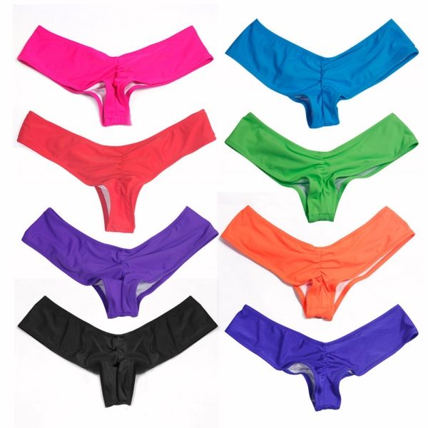 2019 W1025 Sexy Womens Brazilian Thongs Multi Color Swimsuit Swimwear V Bikini Bottom S Xl Hot