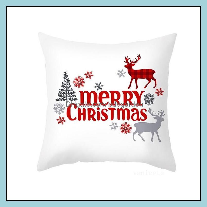 Christmas pillow case printing cushion cover Santa Claus deer waist support home PillowCase decoration T2I53004