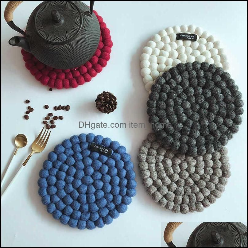Table Insulation Drink Coasters New Zealand Wool Handmade Felt Placemat Heat Proof Mat Household Japanese Style