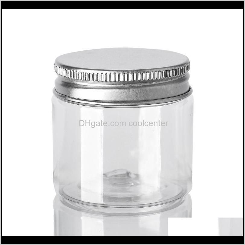 30 40 50 60 80ml plastic jars transparent pet plastic storage cans boxes round bottle with plastic/aluminum lids