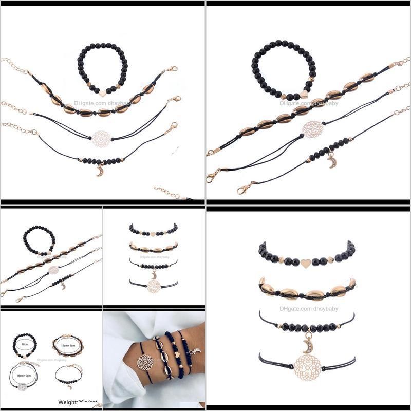 shell hollow flower bead chain moon pendant bead chain wind bracelet jewelry