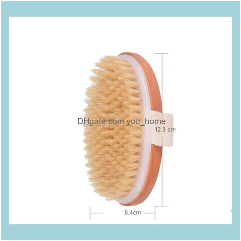 Bath Brush Dry Skin Body Soft Natural Bristle SPA The Wooden Brushs Bath Shower Bristle Brush Without Handle T2I52093