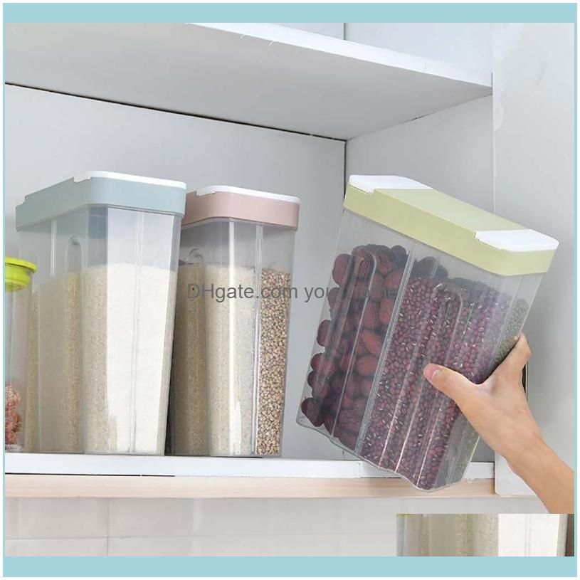 Storage Box Kitchen Plastic Cereal Dispenser Grain Rice Container Moisture-proof Tools Fresh-keeping Bottles & Jars