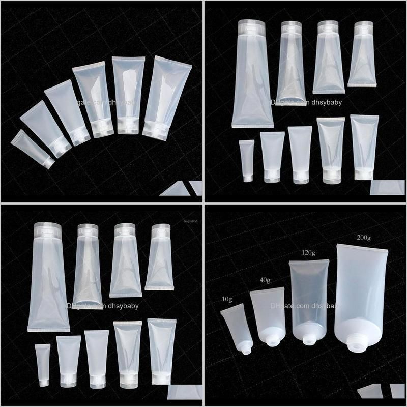 150 200ml transparent soft tube portable squeeze bottle matte/glossy makeup accessories refillable flip lid cream hose 30pcs/lot1