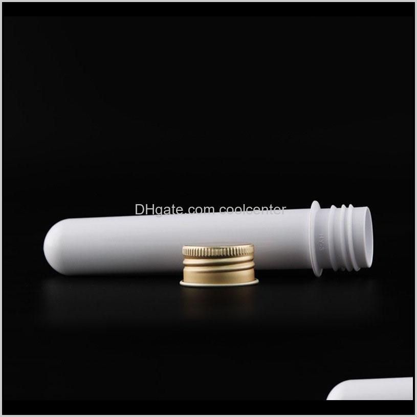 45ml pet tube with aluminum cap white clear plastic cosmetic tube bottle for mask bath salt or data cable case in retail sales