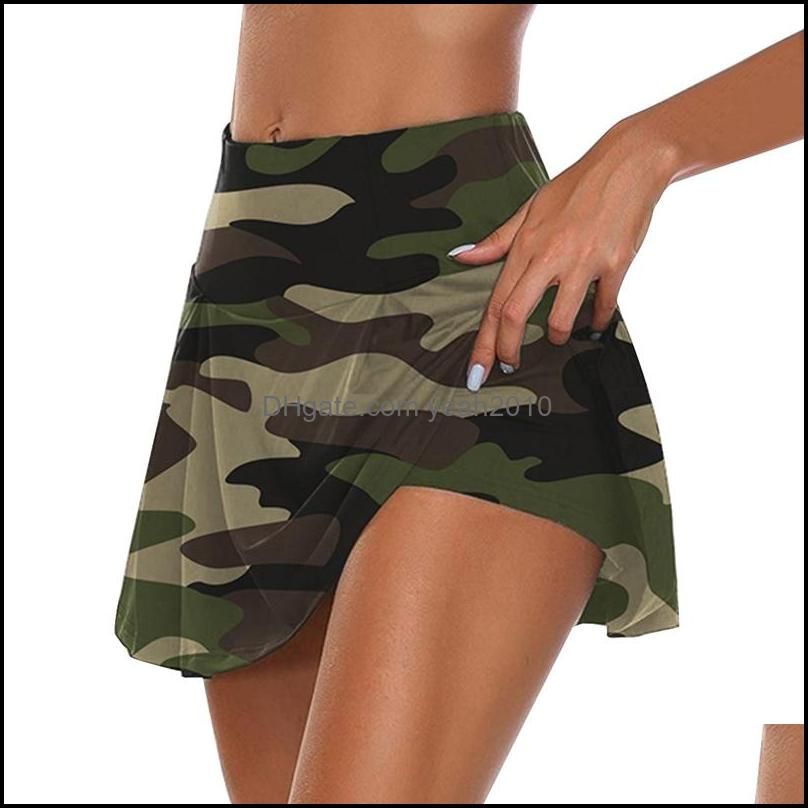 Yoga Outfits Women Bust Shorts Skirt Camouflage Chafe-free With Hidden Pocket Workout Pleated Skorts Anti-chafing1