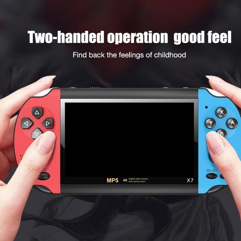 X7 Handheld Game Console 4.3 Inch Screen MP5 Player Video Games Retro 8GB Support TV Output Music Play with package box