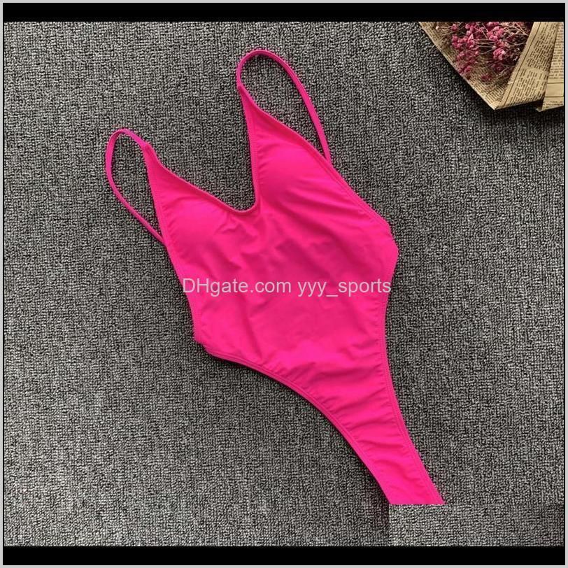bikini 2021 swimwear sexy one piece swimsuit solid female backless swimwear women backless brazilian monokini bathing suit