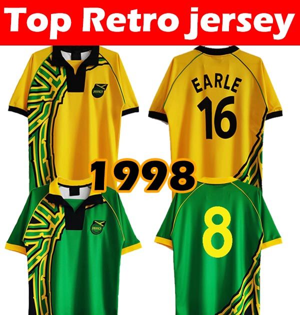 1998 Jamaica Retro Soccer Jersey 98 00 Earle Gayle Whitmore Burton