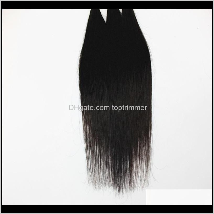 9a brazilian indian straight hair extensions 50g/bundle 100% human hair weaves with 13x4 ear to ear hair closure natural color