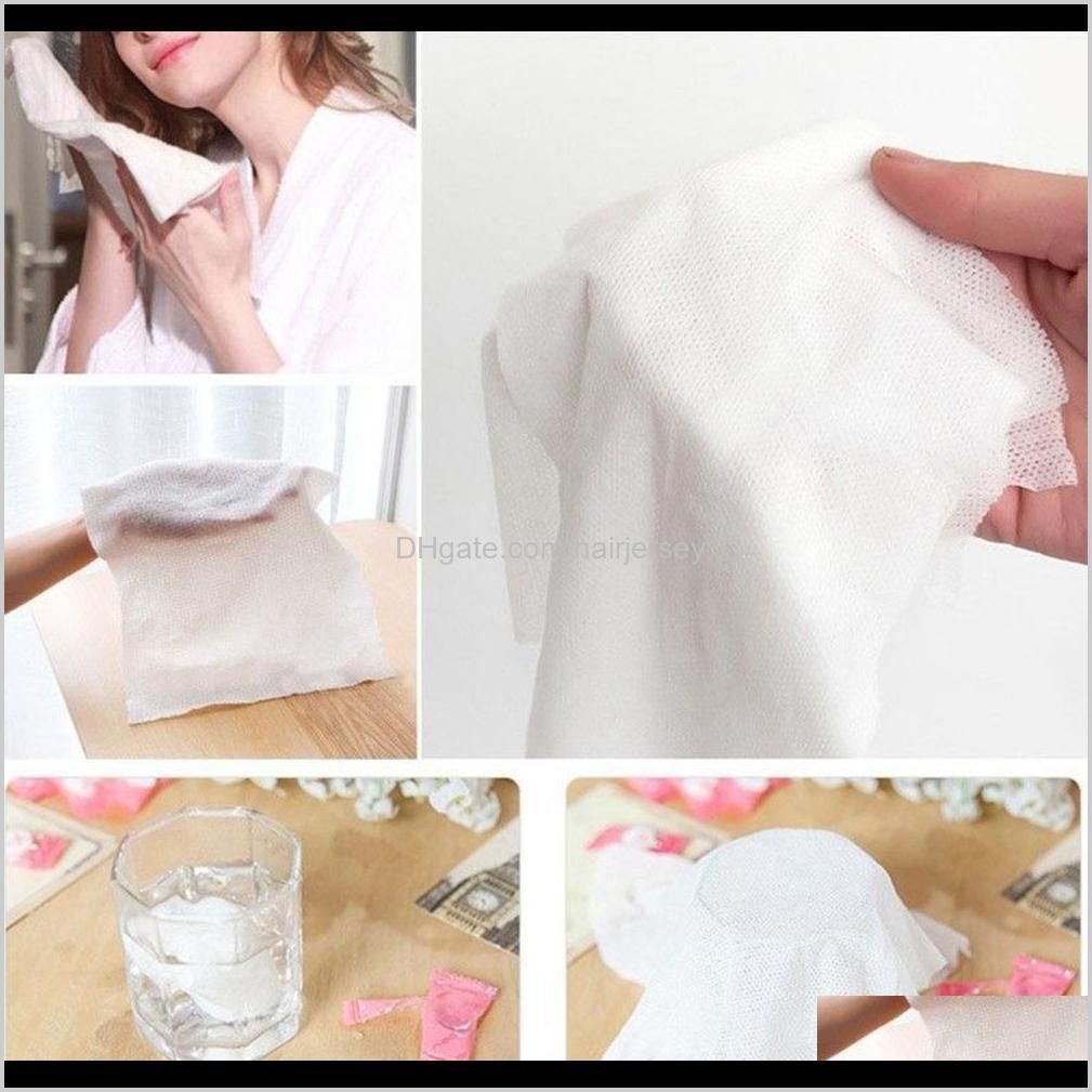 50pcs/box facial tissue mini compact paper disposable multifunctional travel washing cloth bath shower outdoor compressed towel