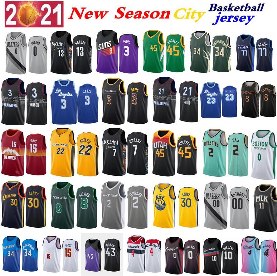 Best Men Basketball Jersey S 6XL 3 Davis 4 Rose 0 Lillard 15 Jokic 30 ...