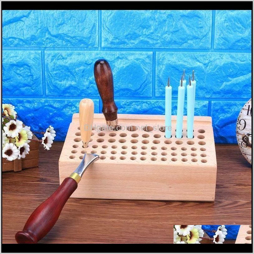 76/24 holes tools storage table diy solid wood storage tool rack punch printing for making bags