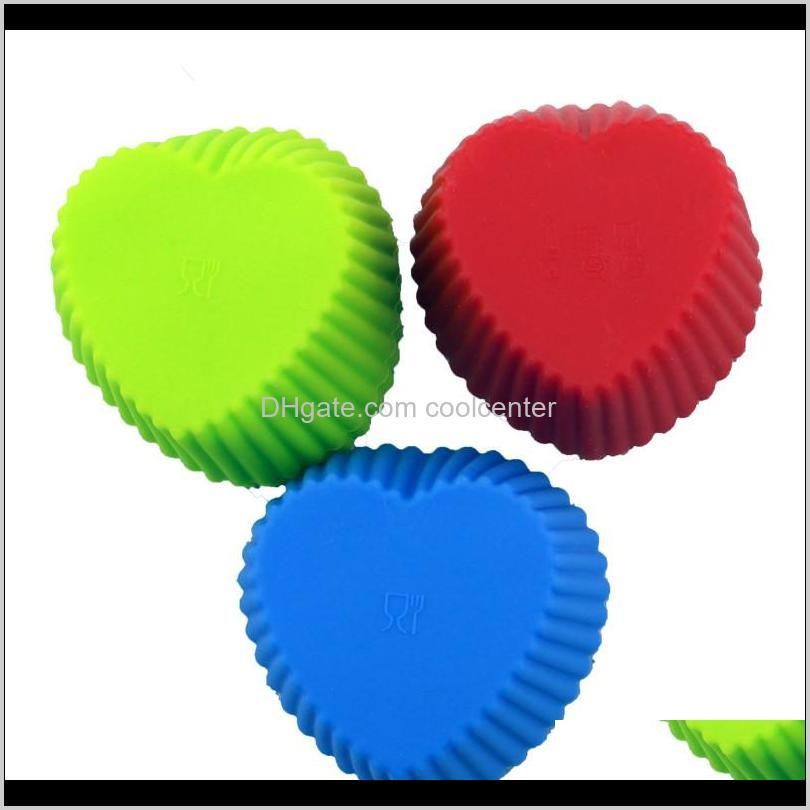 6pcs/lot soft heart shape silicone cake mold high quality 75mm 9g muffin chocolate mold cupcake liner baking cup mold promotion