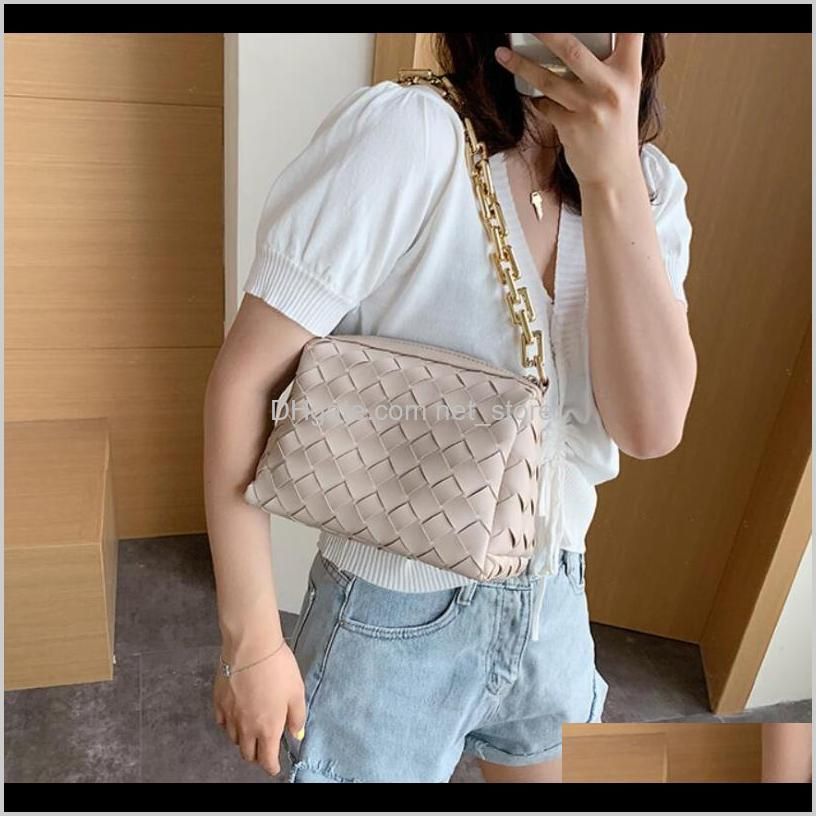 messenger bag woven tote chain 2020 fashion new high-quality shoulder leather women`s designer handbag bag pu solid color hbhet