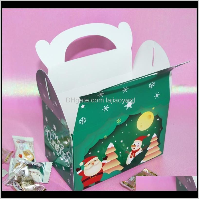 stobag 24pcs lot 15.5x9x16.5cm handle new year gift packaging boxes child favor biscuit chocolate decoration christmas specially
