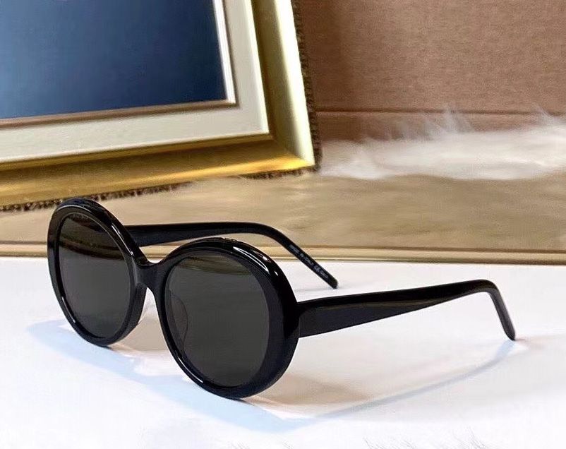 Black Oval Sunglasses Grey Lens Women Fashion Sunglasses 419 With Box ...
