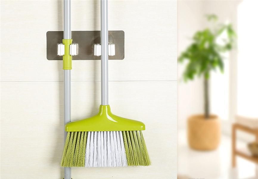 wall mounted mop organizer holder wall housekeeper pp+pvc brush broom hanger storage rack kitchen tool hanging pipe hooks