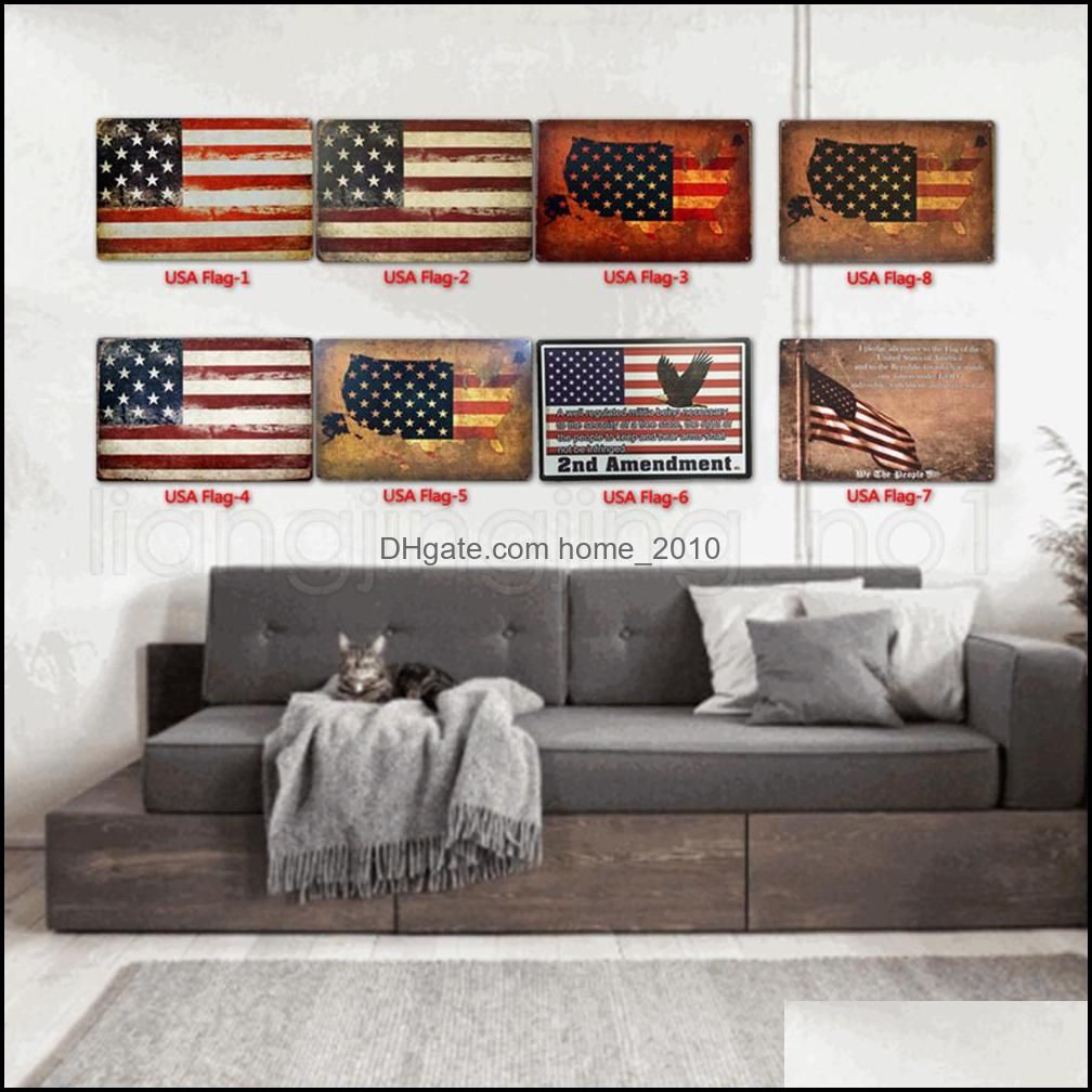 USA flag Tin Signs metal Vintage Posters Old Wall Metal Plaque Club Wall Home art metal Painting Wall Decor Art Picture party decor